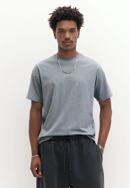 Мужская футболка Pull&Bear Join Life, синяя меланж