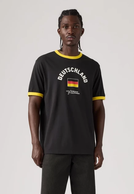 Levi's® FOOTBALL RINGER - Print T-shirt - yellow/green/blue x deutschland ringer tee multi color