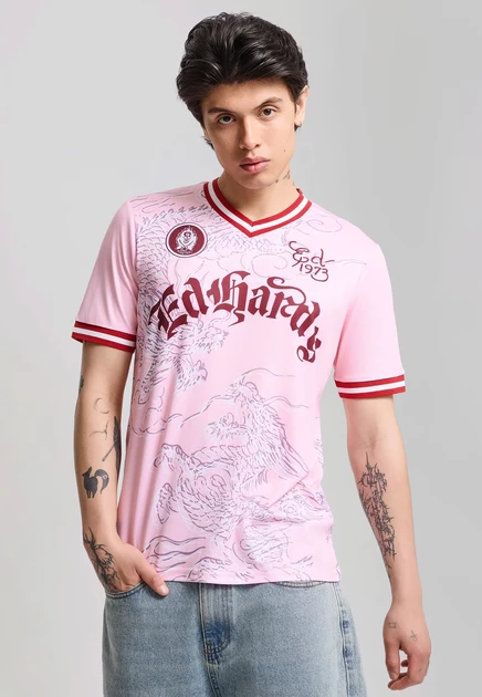 Футболка унисекс Ed Hardy Soaring Dragon, розовая