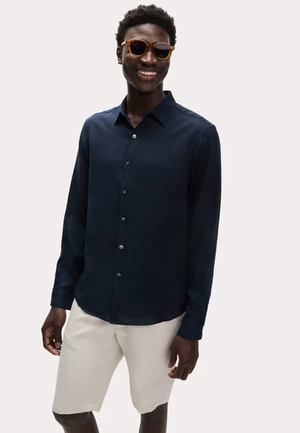 Мужская рубашка Marks & Spencer Regular Fit, темно-синяя