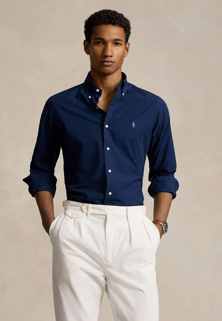 Мужская рубашка Polo Ralph Lauren Custom Fit, темно-синяя
