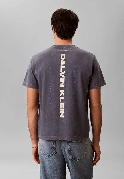 Мужская футболка Calvin Klein Jeans Spine, серо-синяя