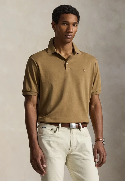 Мужское поло Polo Ralph Lauren, кремово-коричневое