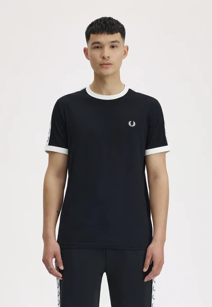 Мужская футболка Fred Perry Ringer, чёрная