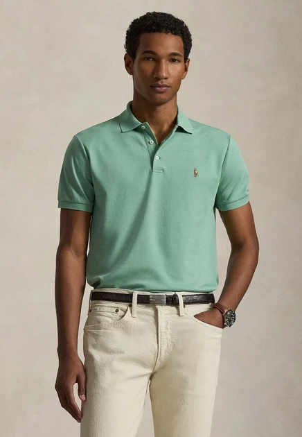 Мужское поло Polo Ralph Lauren Custom Slim Fit, мятное