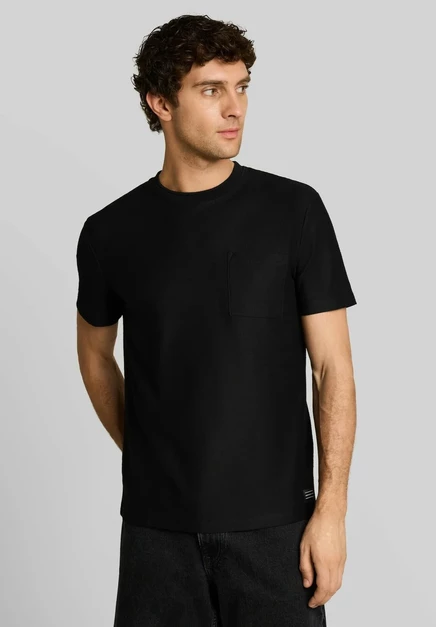 TOM TAILOR DENIM T-SHIRT T-SHIRT MIT BRUSTTASCHE - Basic T-shirt - gardenia white black