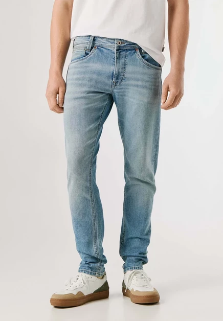 Мужские джинсы Pepe Jeans прямого кроя, светло-синие