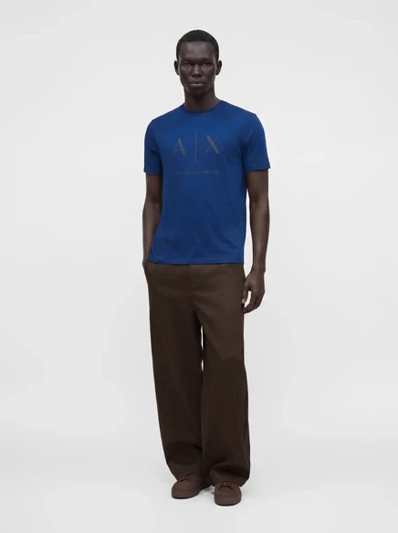 Мужская футболка Armani Exchange SLIM с принтом, синяя