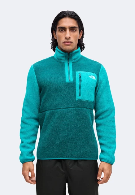 The North Face YUMIORI 1/4 ZIP - Fleece jumper - high rise grey/black/summit gold pacific teal/restorative teal