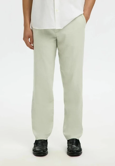 Selected Slim Tapered Linen Blend - Trousers - cashmere blue aqua gray