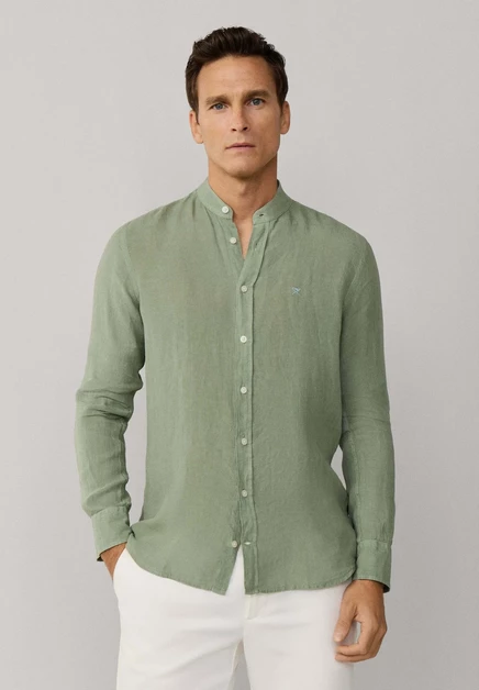 Мужская льняная рубашка Hackett London PORTER, зеленая