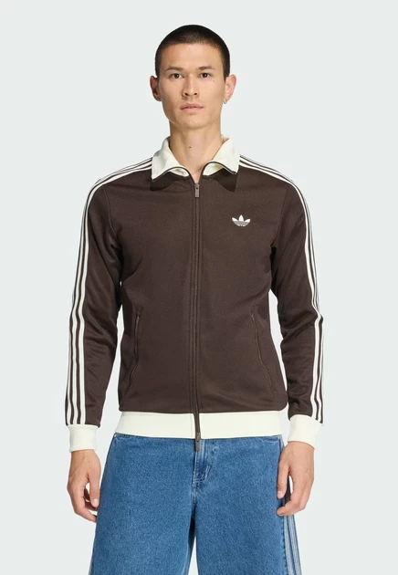 adidas Originals BECKENBAUER TT - Zip-up sweatshirt - frozen purple aurora coffee   off white