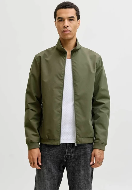 Куртка-бомбер Jack & Jones Jjerush, зелено-бежевая
