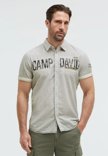 Мужская рубашка Camp David, зеленая в полоску