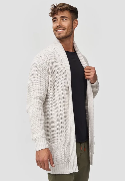 INDICODE JEANS ANAHEIM - Cardigan - black ecru mix