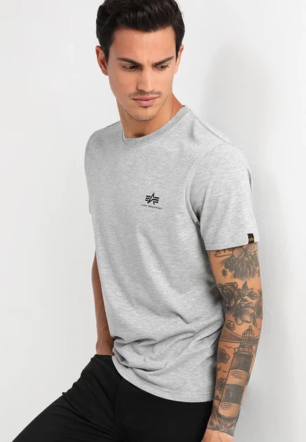 Мужская футболка Alpha Industries с логотипом, серая