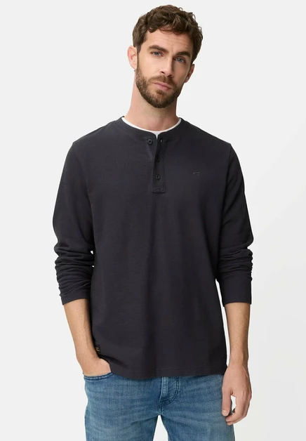 Мужской лонгслив Camel Active Henley, темно-синий