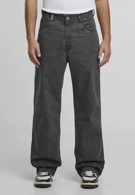 2Y Studios ADRIK BASIC WASHED - Baggy Jeans - grey oil washed anthracite