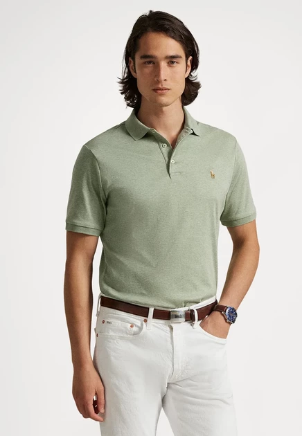 Polo Ralph Lauren CUSTOM SLIM FIT SOFT COTTON POLO SHIRT - Polo shirt - pale cream greenery heather