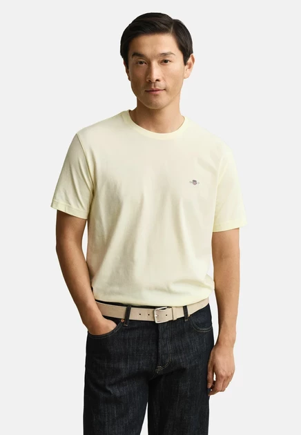 GANT SHIELD - Basic T-shirt - evening blue vanilla yellow