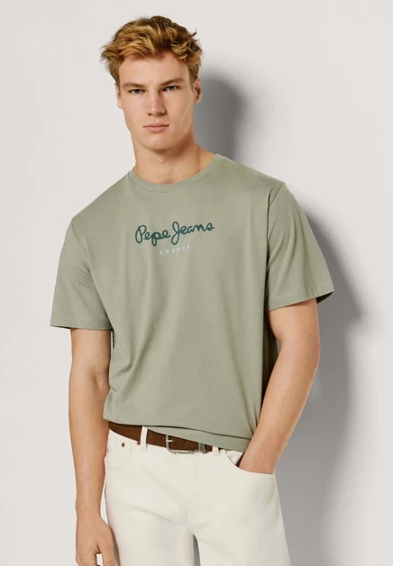 Мужская футболка Pepe Jeans EGGO N с принтом, зеленая