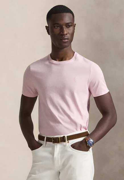Polo Ralph Lauren CUSTOM SLIM FIT JERSEY CREWNECK T-SHIRT - Basic T-shirt - nevis garden pink