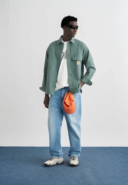 Мужские джинсы Carhartt WIP Aaron, прямые, синие