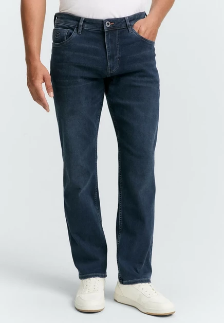 TOM TAILOR TTMARVIN STRAIGHT FIT - Straight leg jeans - grey denim dark stone blue black denim