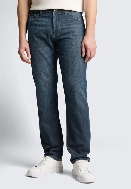 TOM TAILOR TTMARVIN STRAIGHT FIT - Straight leg jeans - used bleached blue denim used dark stone blue denim