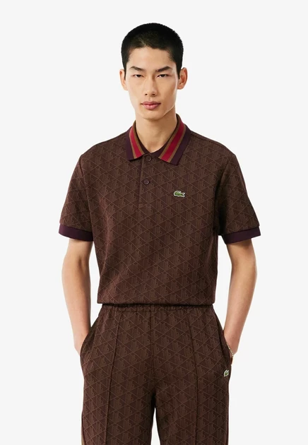Мужское поло Lacoste DH1417, коричневое