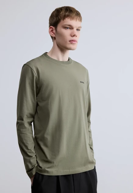 Мужской лонгслив Boss Boss Tee Long, черно-бежевый