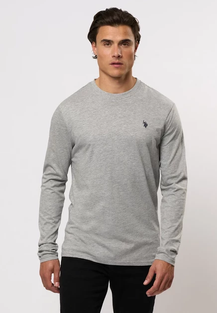 Мужской лонгслив U.S. Polo Assn. Umbrolin, серый меланж