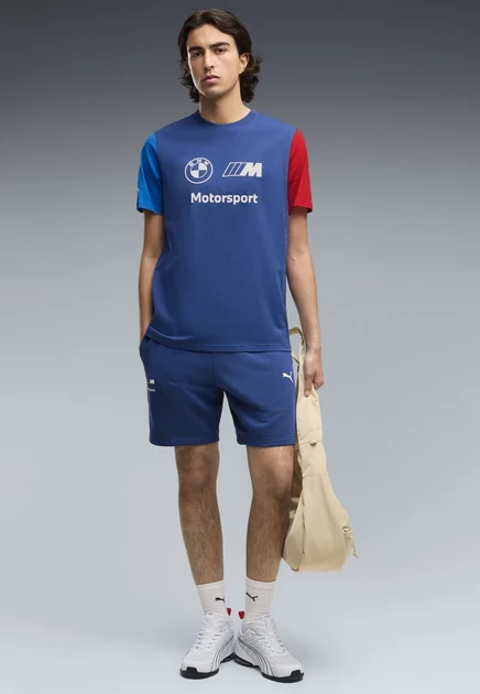 Мужская футболка Puma BMW MMS с принтом, синий меланж