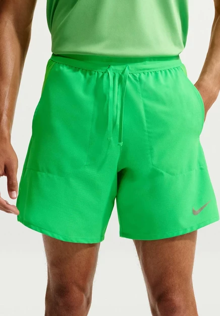 Nike Performance M NK DF STRIDE 5IN BF SHORT - Sports shorts - midnight navy/reflective silver-coloured green spark reflective silv