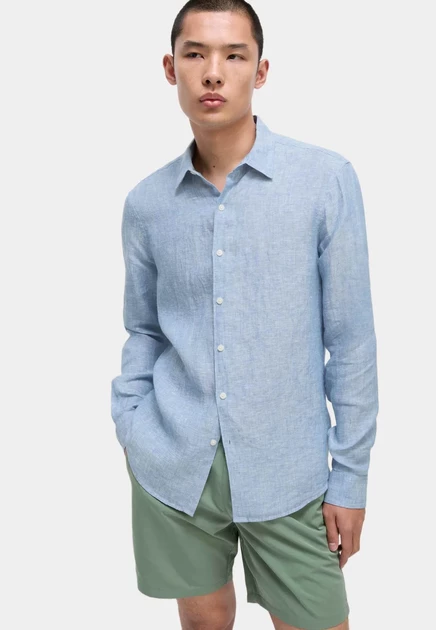 Мужская рубашка Marks & Spencer Regular Fit, голубая