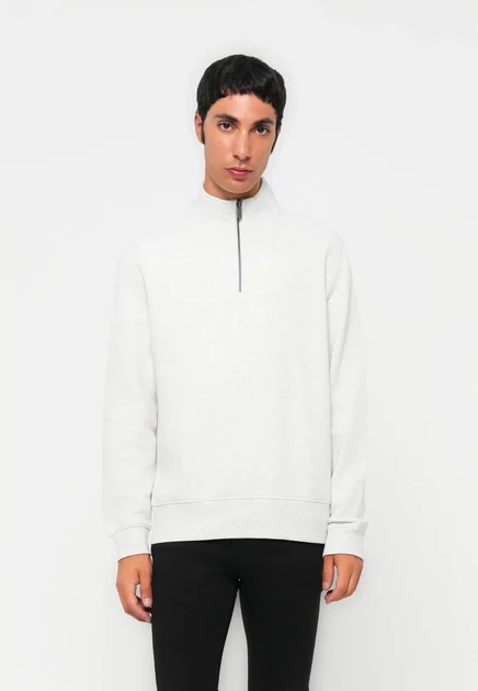 Мужской свитшот Only & Sons Half Zip, серый меланж