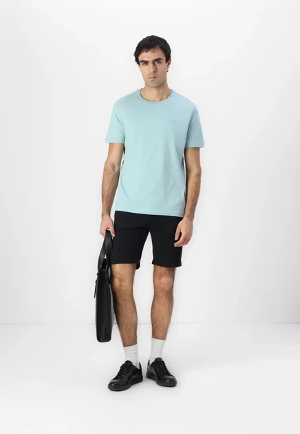 Pier One by Zalando 5 PACK  - Basic T-shirt - white/silver lining/green bay/caviar/port royal mottled blue/light green/off-white