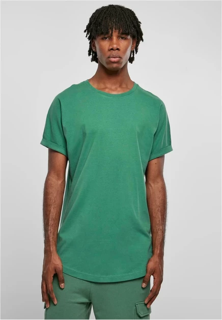 Urban Classics LONG SHAPED TURNUP TEE - Basic T-shirt - charcoal leaf
