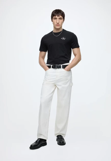 Calvin Klein Jeans CLASSIC MICRO MONOLOGO 2 PACK - Basic T-shirt - black/bright white black/pale meadow