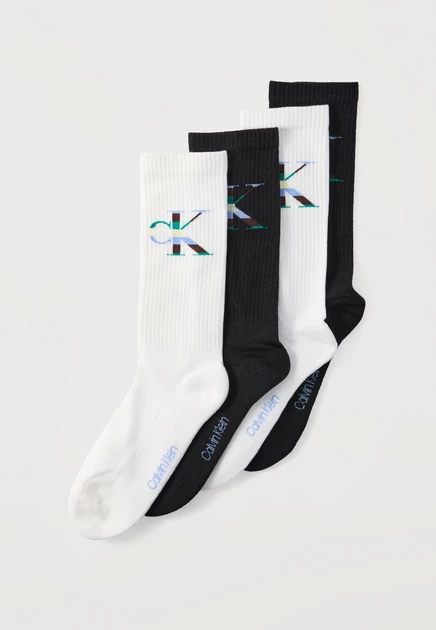 Мужские носки Calvin Klein Monogram, 4 пары, бело-черные