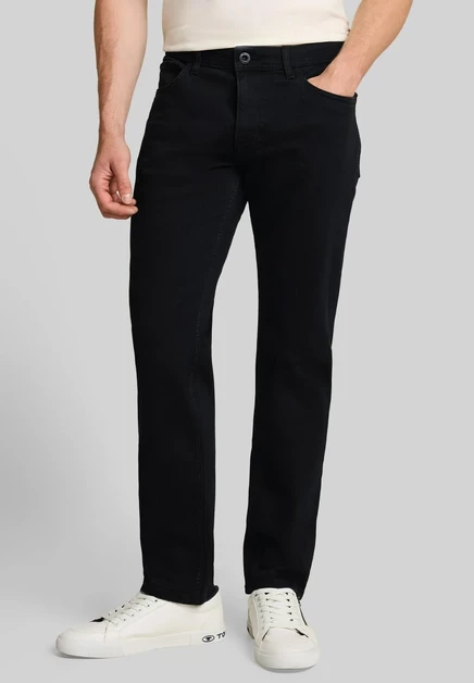 TOM TAILOR TTMARVIN STRAIGHT FIT - Straight leg jeans - used mid stone blue denim black denim