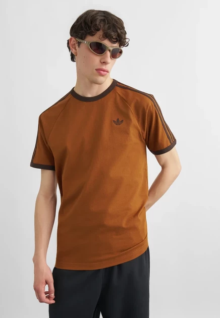 adidas Originals TEE  - Print T-shirt - team dark green/bold green/white dusky bronze/aurora coffee