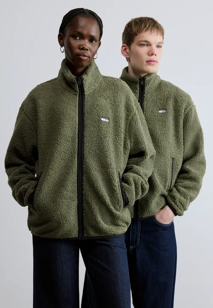 Мужская флисовая куртка Tommy Jeans Badge, тёмно-зелёная