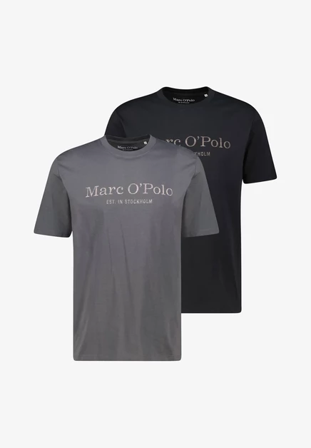 Мужская футболка Marc O'Polo BIG LOGO, 2 шт., черно-серая
