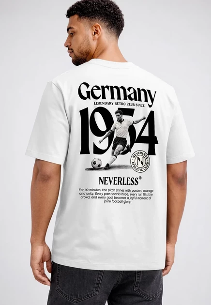 Мужская футболка Neverless Germany 1954, белая