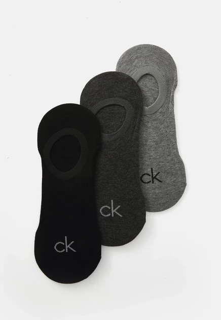 Мужские носки-следки Calvin Klein, 3 пары, бело-серые