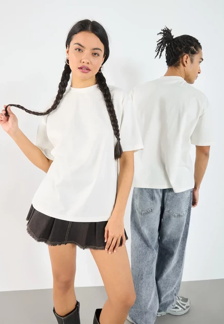 Футболка унисекс YOURTURN Boxy Fit, светло-бежевая