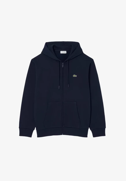 Унисекс худи на молнии Lacoste, темно-синее