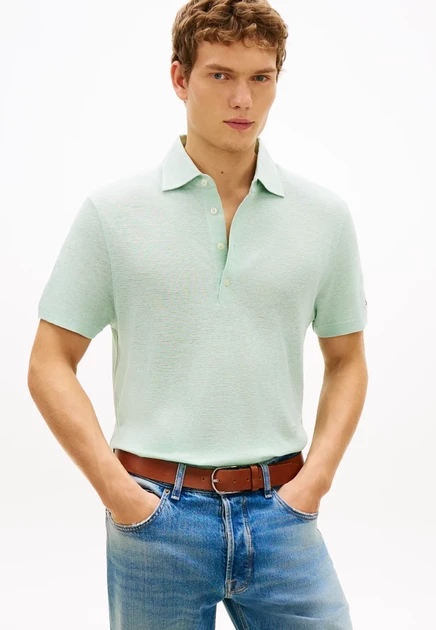 Мужское поло Tommy Hilfiger Regular Fit, бело-мятное
