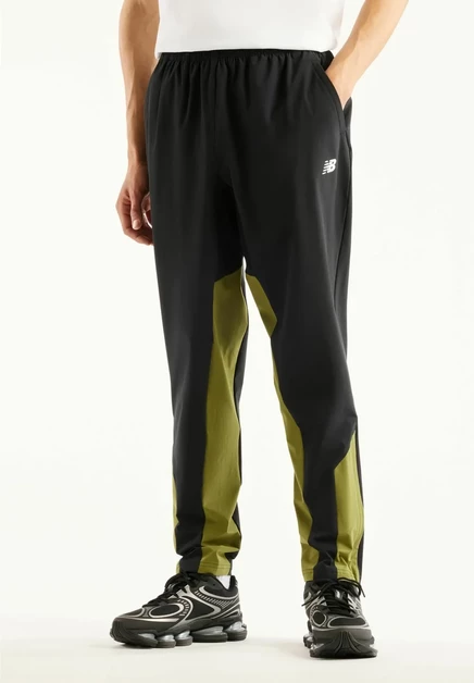 New Balance UTILITY STRETCH WOVEN PANT - Tracksuit bottoms - black sport green black
